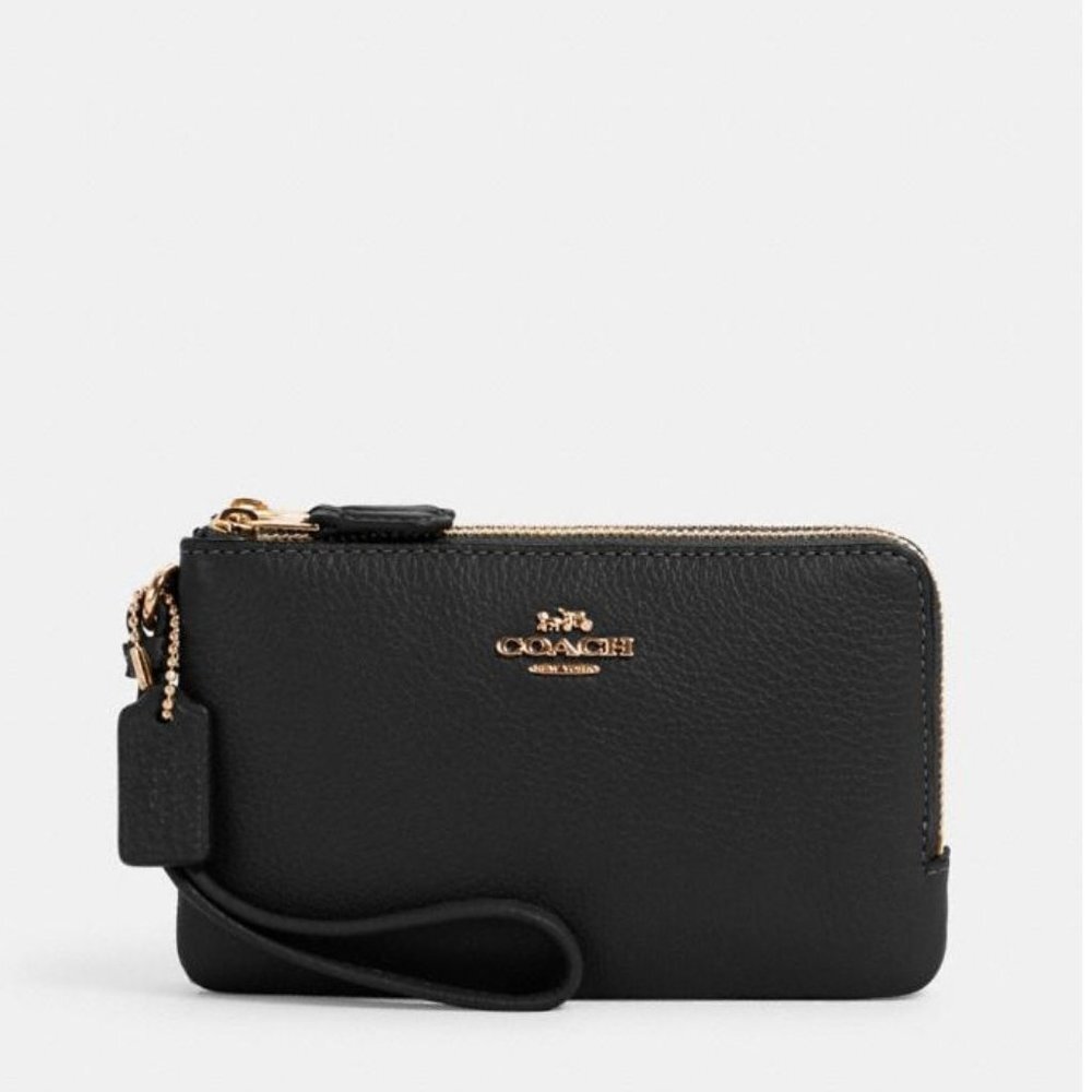 Coach Leather Double Zip Wallet